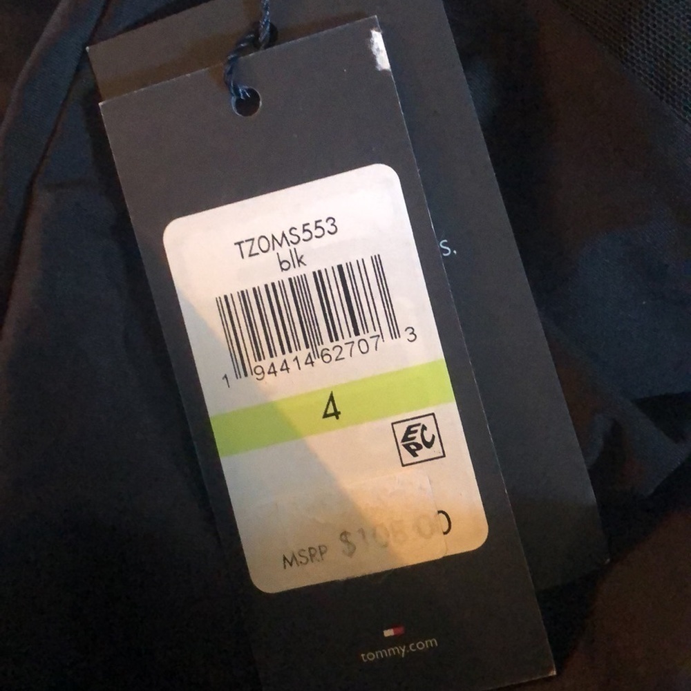 $108 Tommy Hilfiger Black Solid Mesh One Piece Swimsuit - Picture 3 of 3